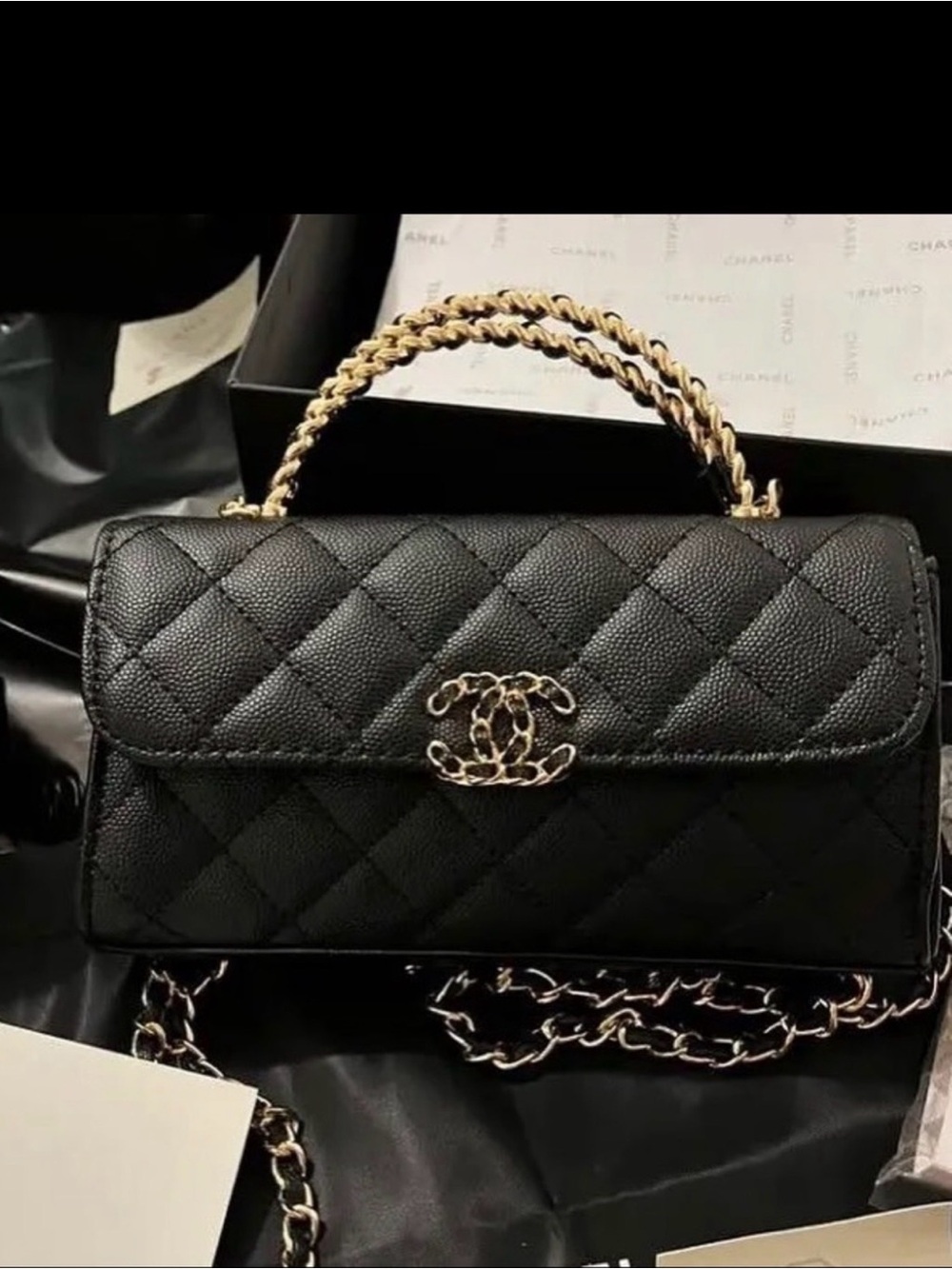 Makeup VIP Mini Crossbody Bag – Quilted Black w/ Gold Hardware - NIB